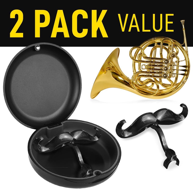 Samorillo [2 Pack] Clip-On Mustache For French Horns - Includes Protective Case - Made To Fit All French Horn Mouthpieces - Perfect Accessory For Young Musicians - Image 2